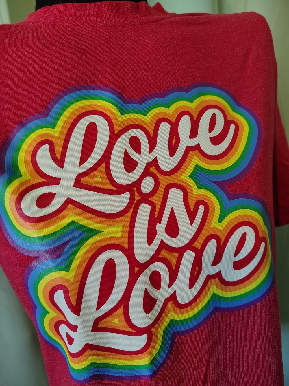 Love Is Love Pride Rainbow Graphic Tee - Red Unisex Small Limited Edition LGBTQ+ - Picture 2 of 6